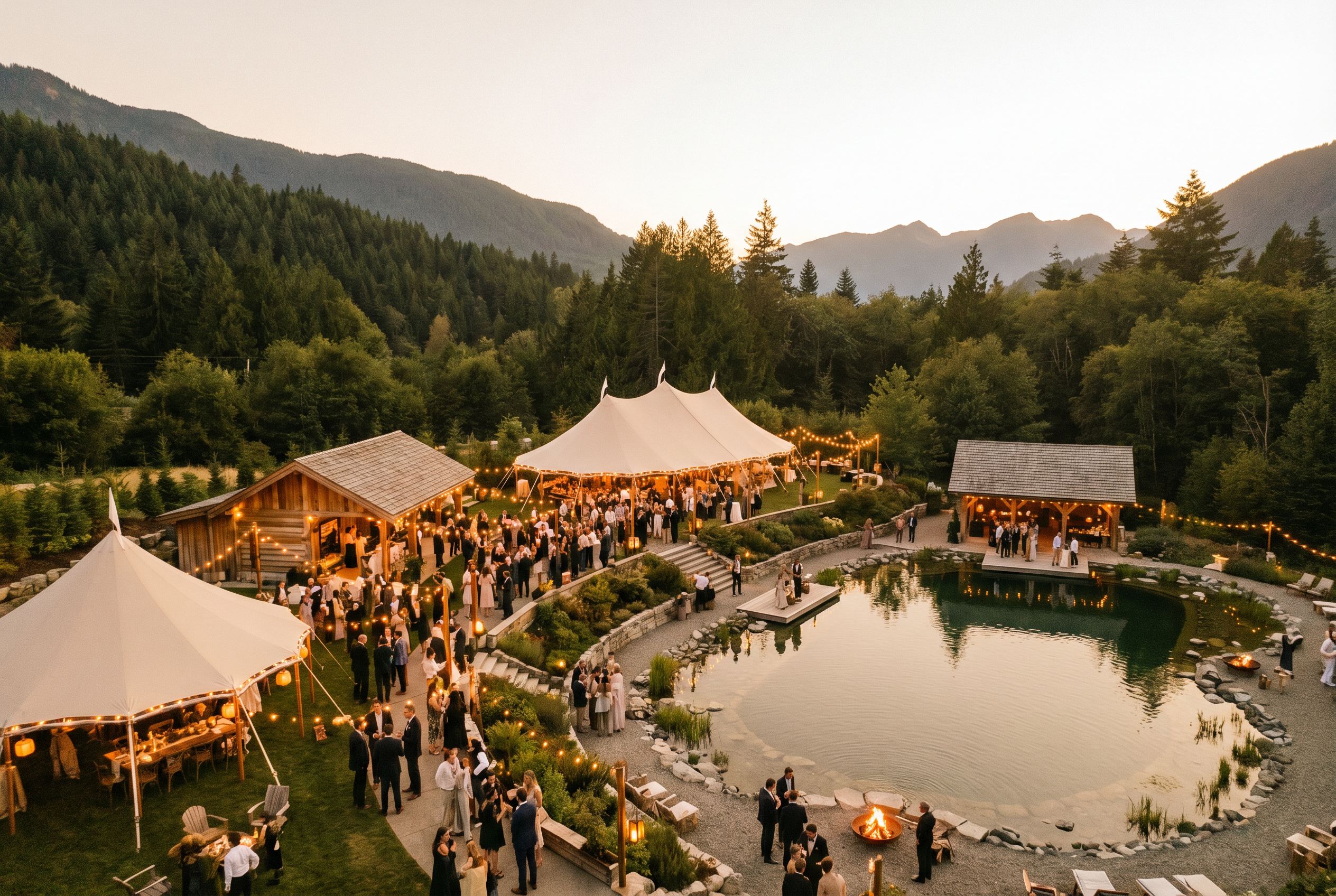 Premium brand activation event at golden hour